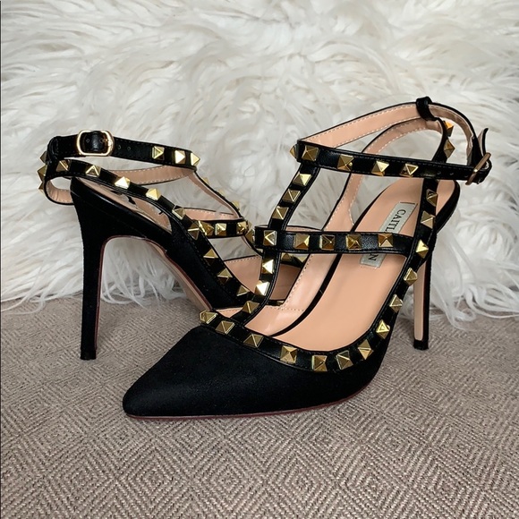 Caitlin Pan Shoes - Caitlin Pan Gold Studded Heels